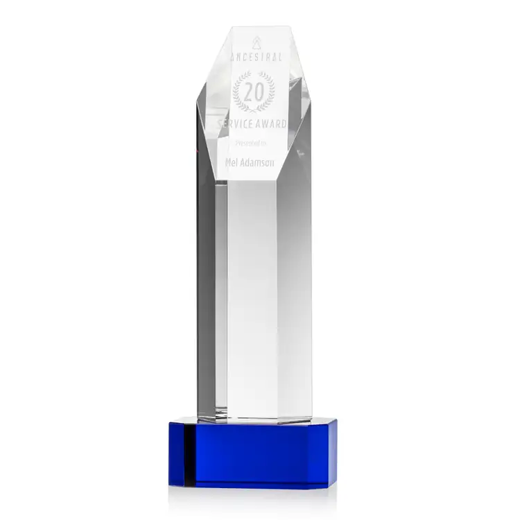 Ashford Optical Crystal Award on Crystal Base - Deep Etch #3