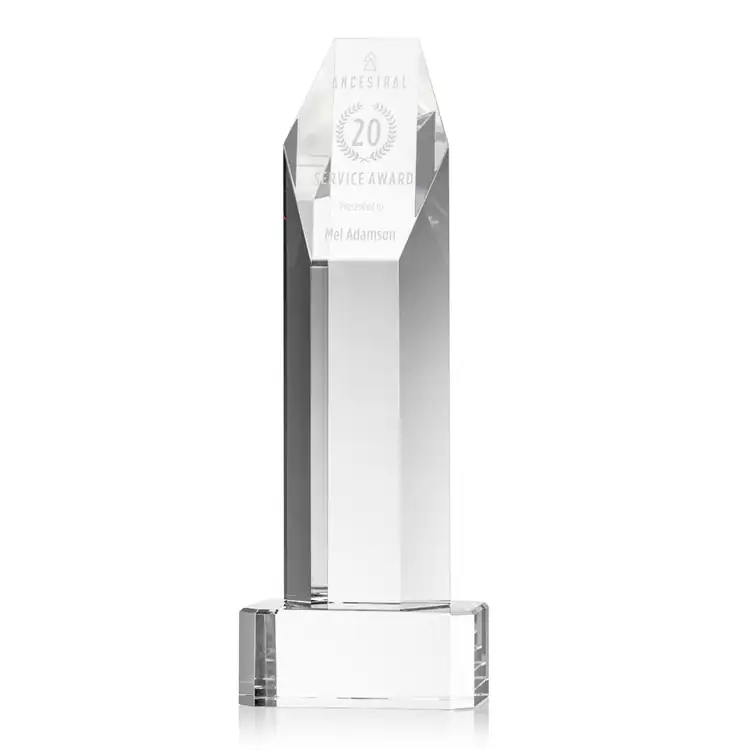 Ashford Optical Crystal Award on Crystal Base - Deep Etch #4