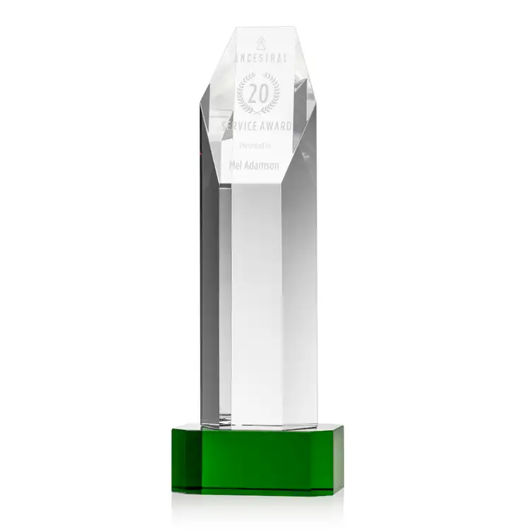 Ashford Optical Crystal Award on Crystal Base - Deep Etch #5
