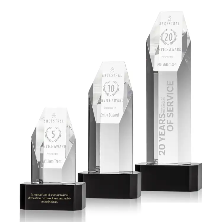 Ashford Optical Crystal Award on Crystal Base - Deep Etch