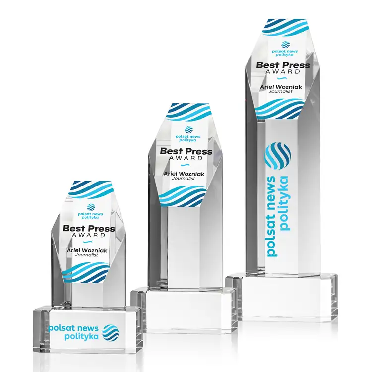 Ashford Optical Crystal Award on Crystal Base - Multicolor