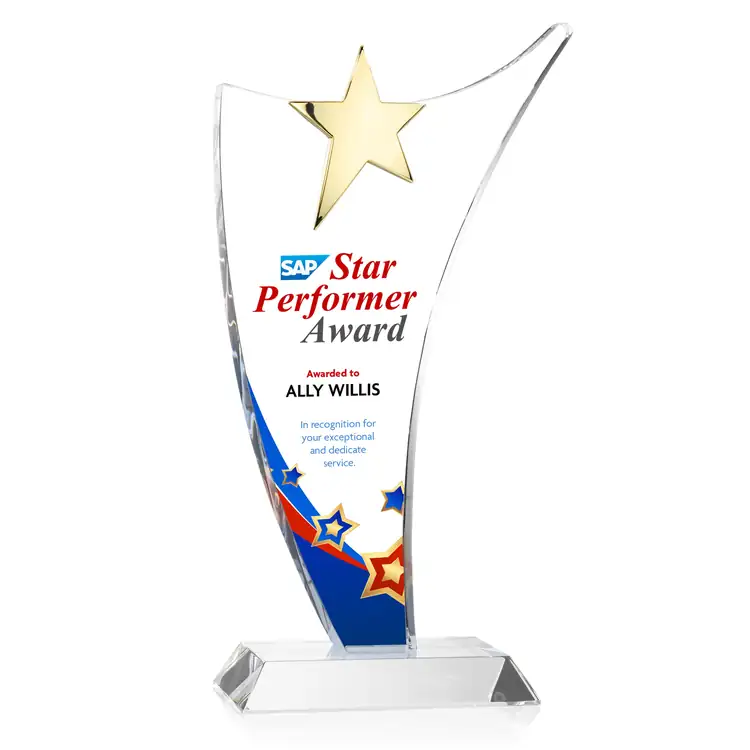 Atkinson Optical Crystal Gold Star Award Multicolor #3