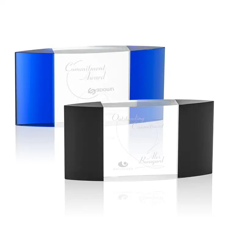 Atlanta Optical Crystal Award with Side Accents
