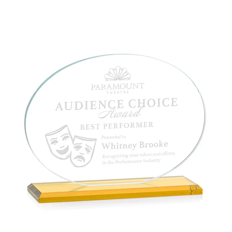 Austin Award (Horiz - Starfire Crystal - Engraved #3
