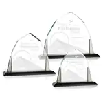 Trophée Avalon en cristal Starfire avec montants étain - Gravure