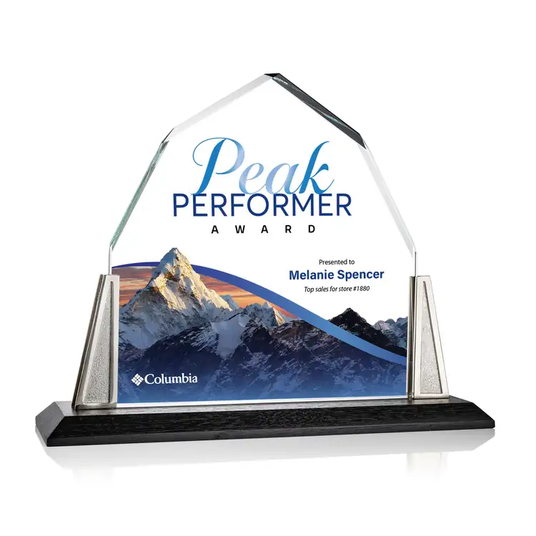 Avalon Starfire Crystal Award with Pewter Posts - Multicolor #3