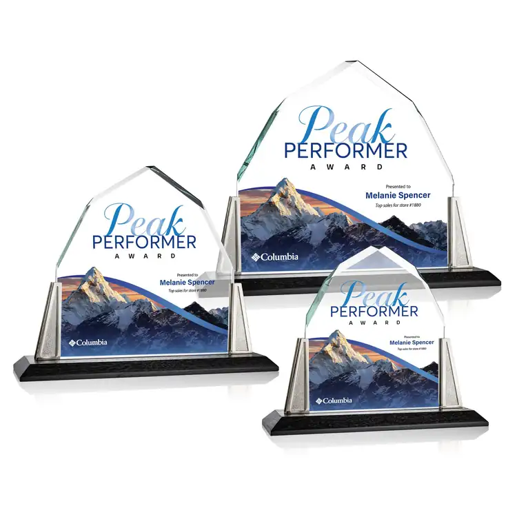 Avalon Starfire Crystal Award with Pewter Posts - Multicolor