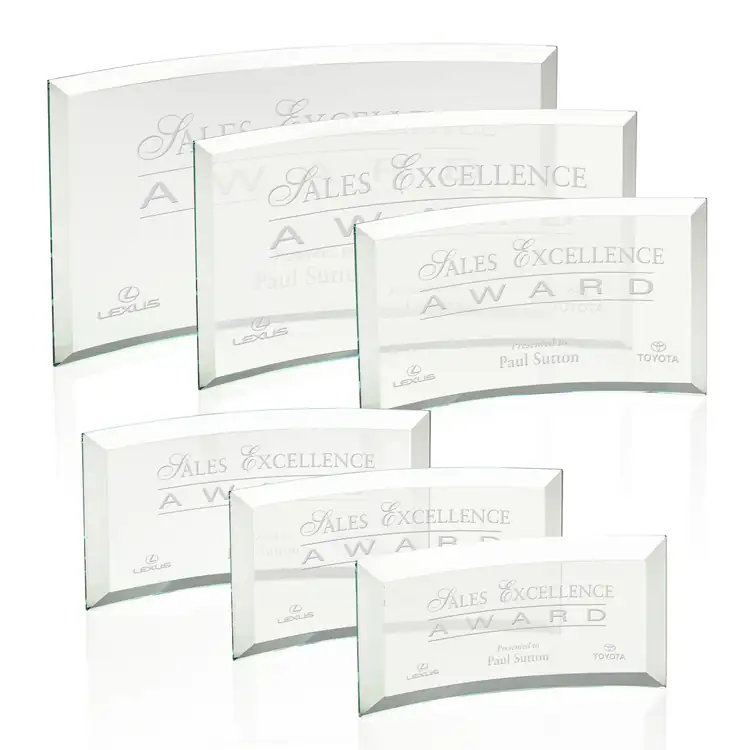 Bancroft Jade Glass Award - Deep Etch