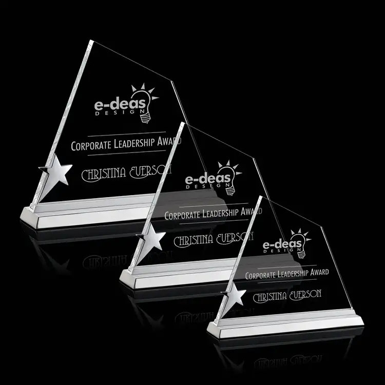 Baradine Star Award in Starfire Crystal with Chrome Accent