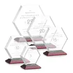 Trophée Barnett en cristal sur socle à fini bois de rose - Gravure