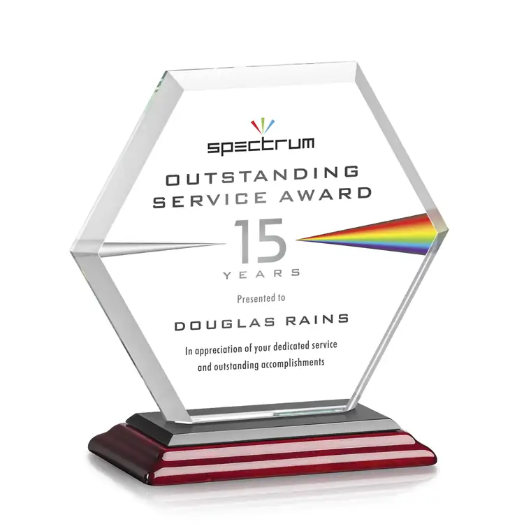 Barnett Crystal Award on Rosewood-Finish Base - Multicolor #4
