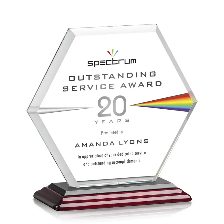 Barnett Crystal Award on Rosewood-Finish Base - Multicolor #5