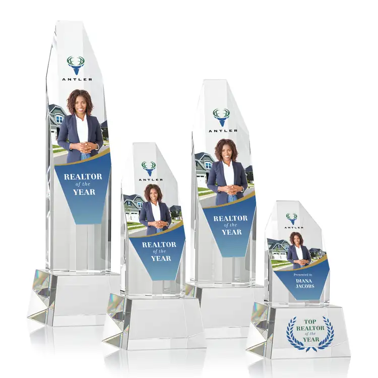 Barrhaven Optical Crystal Award on Crystal Base - Multicolor