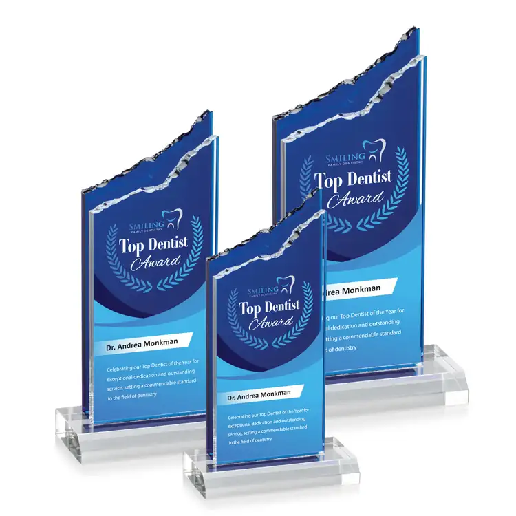 Barron Blue and Clear Acrylic Award - Multicolor