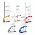 Trophée Barton en aluminium et cristal Starfire - Gravure