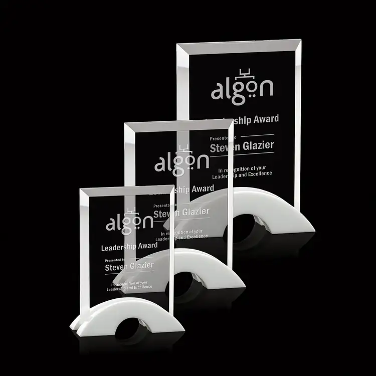 Bateman Optical Crystal Award with White Arches