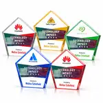 Trophée Belmar pentagonal en cristal Starfire - Multicolore