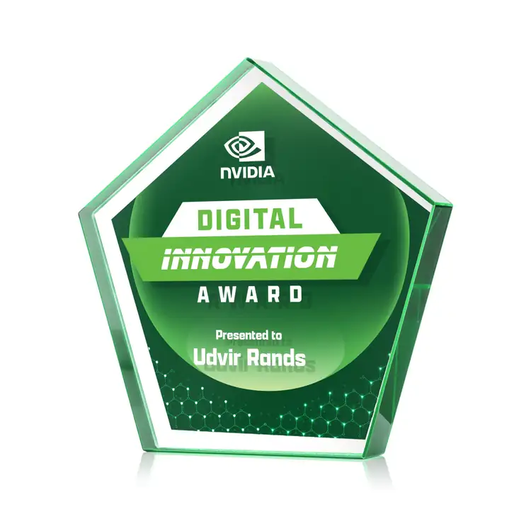 Trophée Belmar pentagonal en cristal Starfire recto verso - Multicolore #10