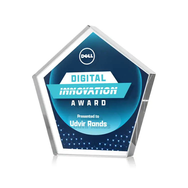Trophée Belmar pentagonal en cristal Starfire recto verso - Multicolore #2