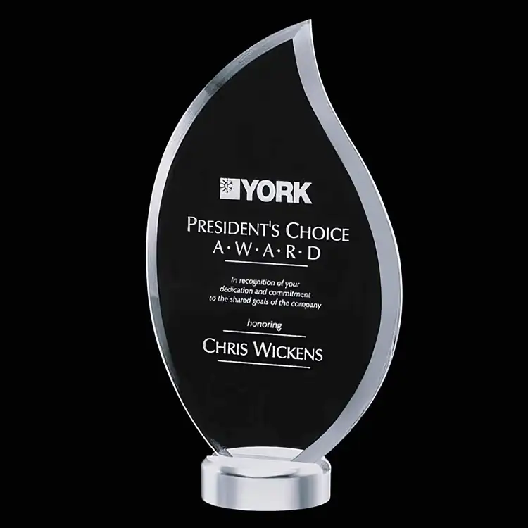 Bentworth Jade Glass Award - Flame - Deep Etch #2