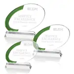 Trophée Berkshire en cristal optique à accent vert