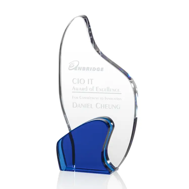 Bevan Blue and Clear Optical Crystal Award #2