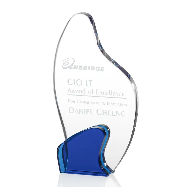 Bevan Blue and Clear Optical Crystal Award #3
