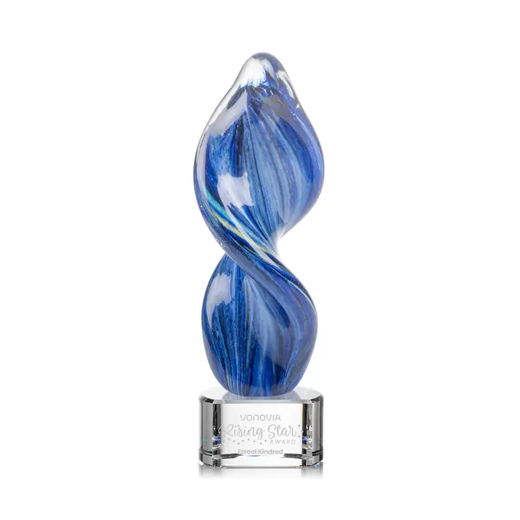 Bonavista Art Glass Award on Clear Paragon Base - Deep Etch #2