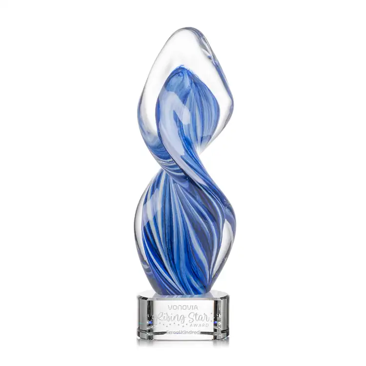 Bonavista Art Glass Award on Clear Paragon Base - Deep Etch #3