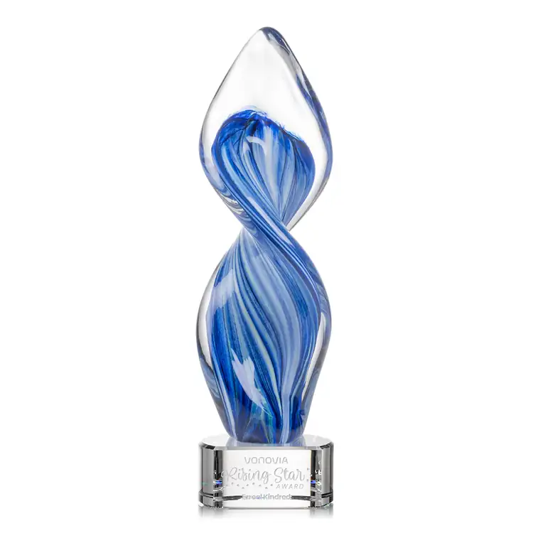 Bonavista Art Glass Award on Clear Paragon Base - Deep Etch #4