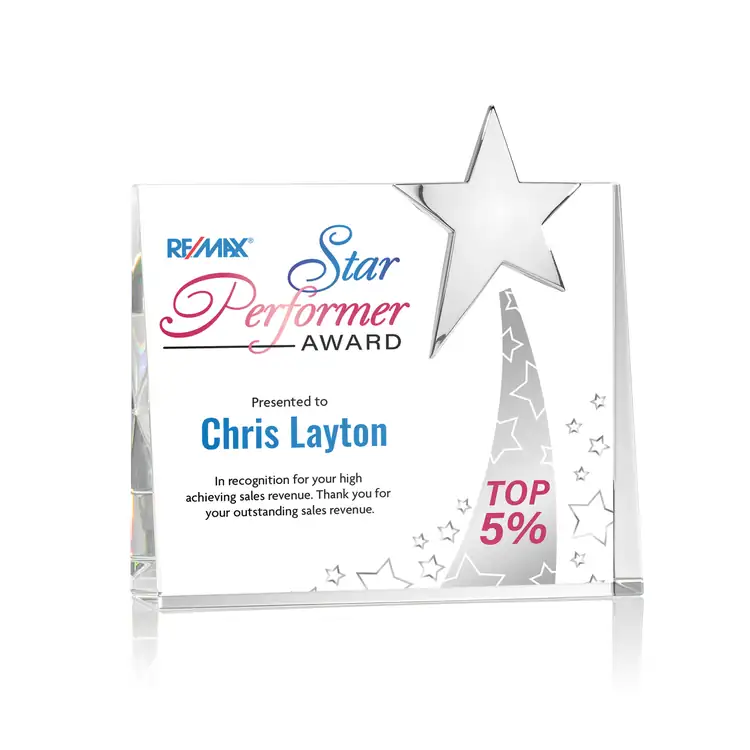 Bradenton Optical Crystal Chrome Star Award - Multicolor #2