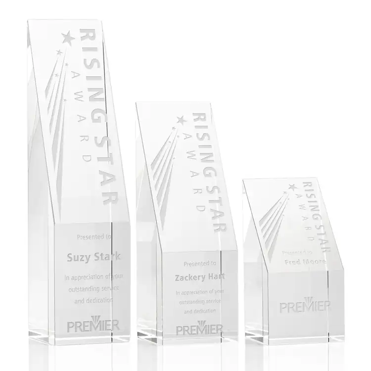 Braxton Crystal Award - Deep Etch