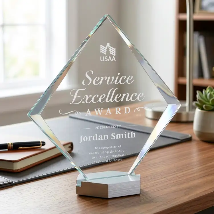 Bryce Starfire Crystal Award - Deep Etch #3