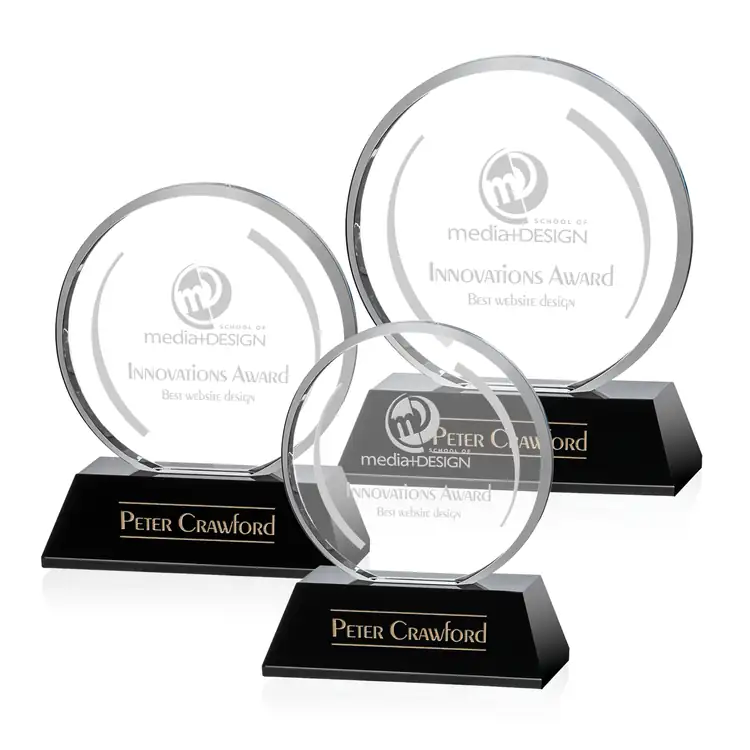 Burchard Optical Crystal Award on Black Base