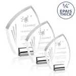 Trophée Burnamthorpe en cristal Starfire sur socle chromé