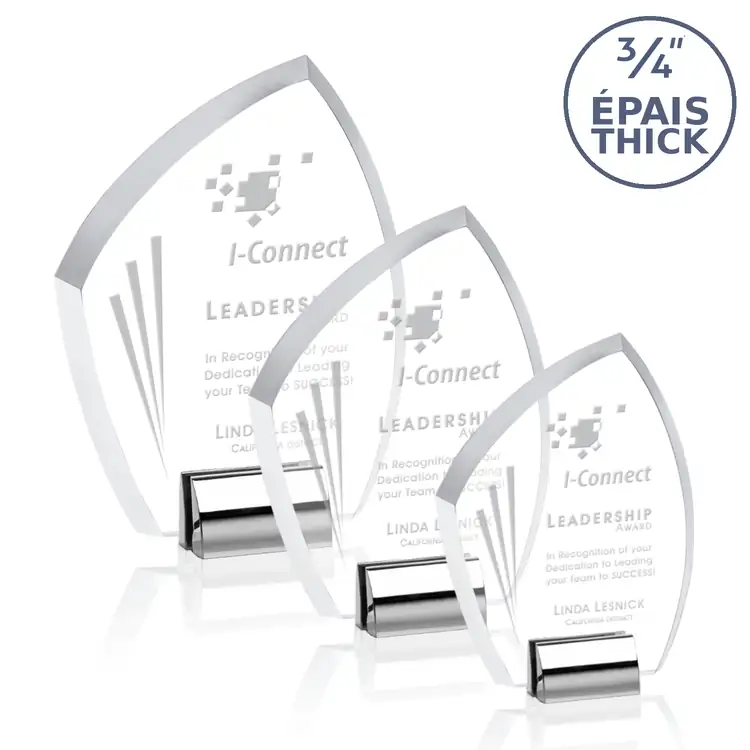 Burnamthorpe Starfire Crystal Award on Chrome Base