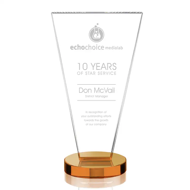 Burney Crystal Award - Deep Etch #3