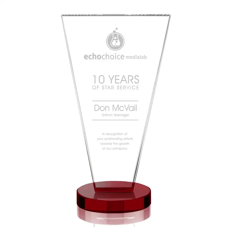 Burney Crystal Award - Deep Etch #7