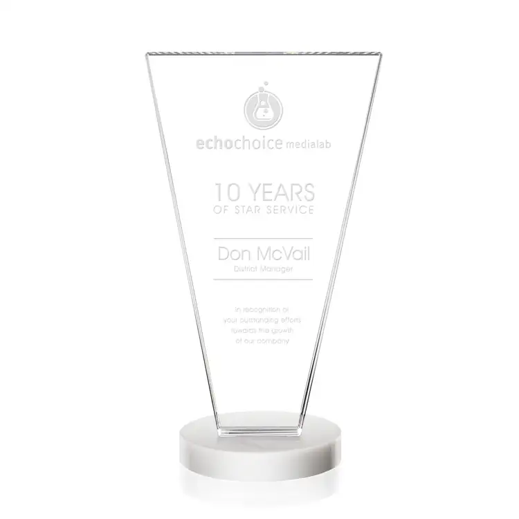 Burney Crystal Award - Deep Etch #8