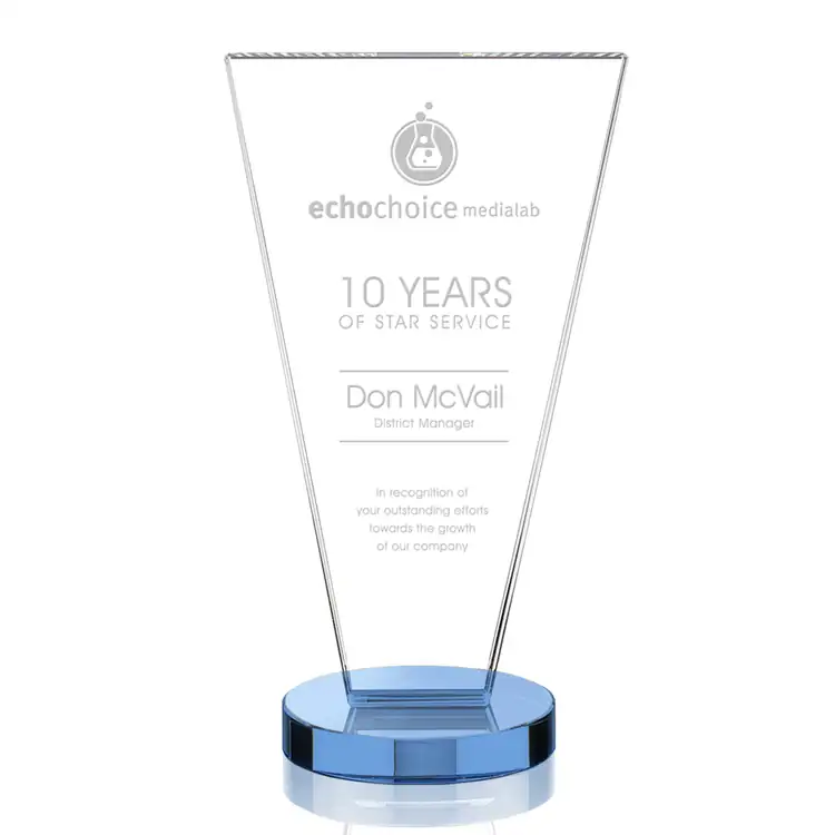 Burney Crystal Award - Deep Etch #9