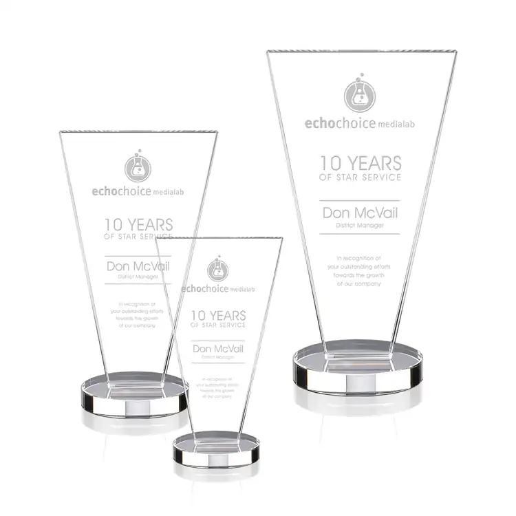 Burney Crystal Award - Deep Etch