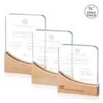Trophée Cadott en cristal Starfire sur socle en hêtre - Gravure