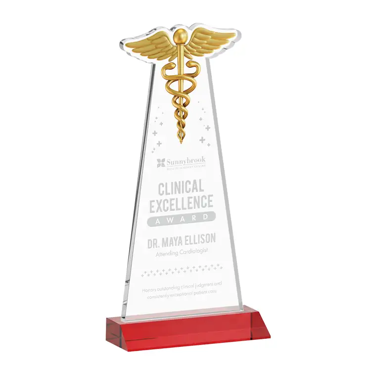Caduceus Award - Starfire Crystal - Engraved #8