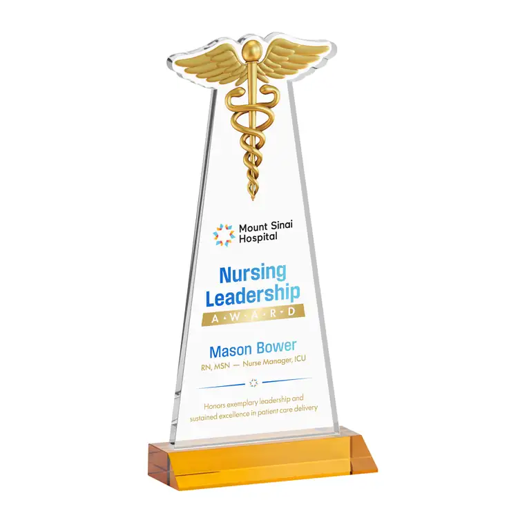 Caduceus Award - Starfire Crystal - Multicolor #3