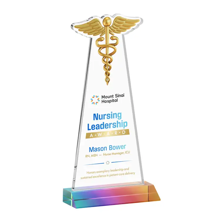 Caduceus Award - Starfire Crystal - Multicolor #7