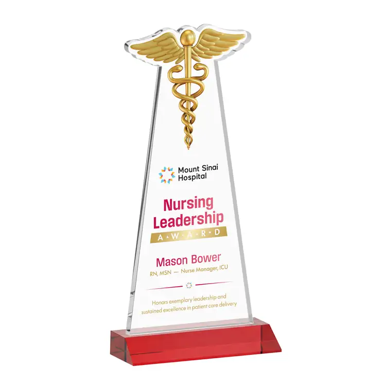 Caduceus Award - Starfire Crystal - Multicolor #8