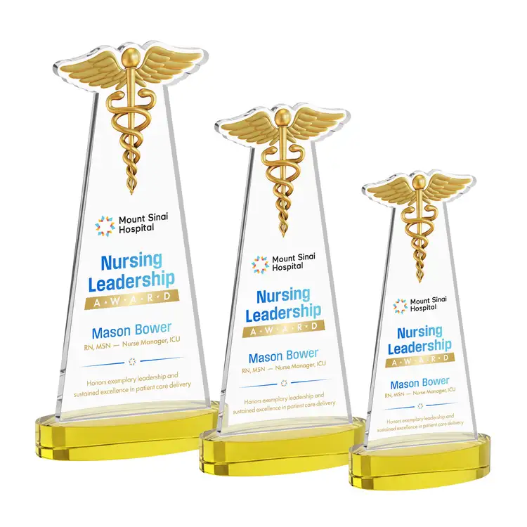 Caduceus Award on Alberton Base - Multicolor Print #3