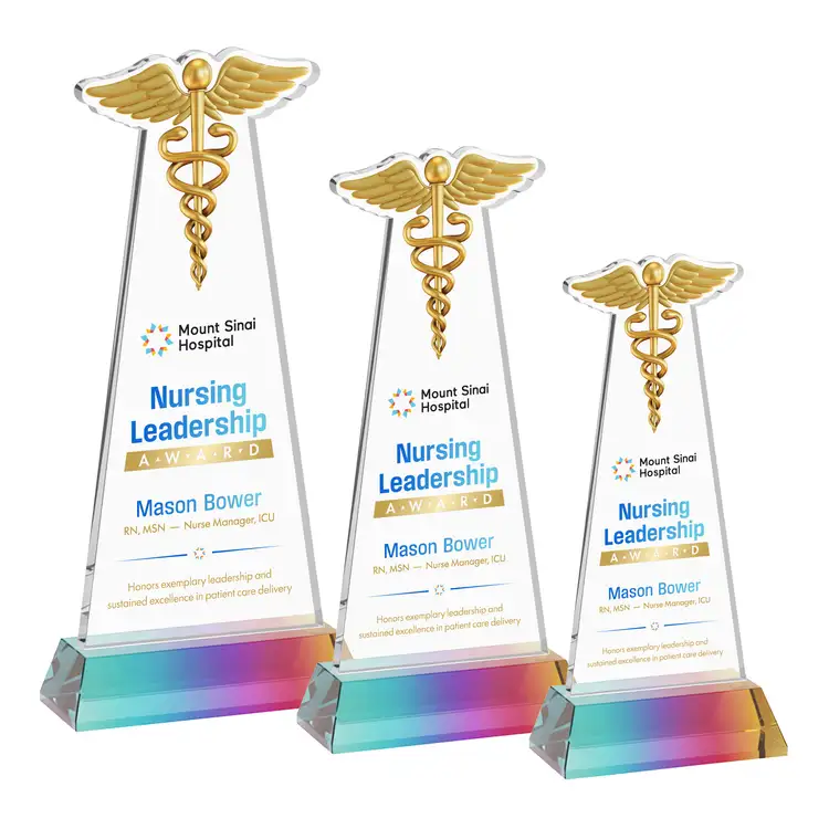 Trophée Caduceus sur socle Hartford - Impression multicolore #7