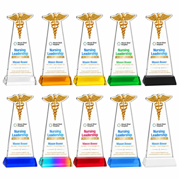 Trophée Caduceus sur socle Hartford - Impression multicolore
