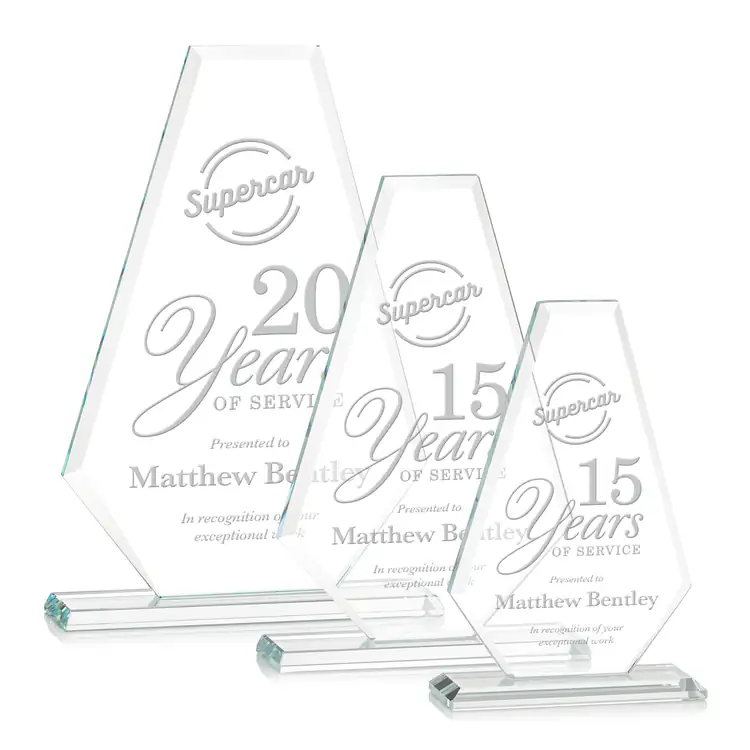 Caldwell Starfire Crystal Award - Deep Etch